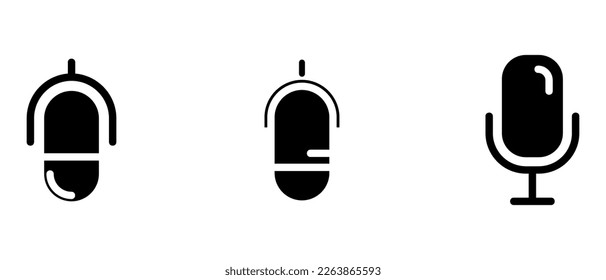 Mikrofon-Symbol oder -Logo einzeln auf Zeichen, Vektorgrafik - hochwertige Vektorsymbole in schwarzem Stil