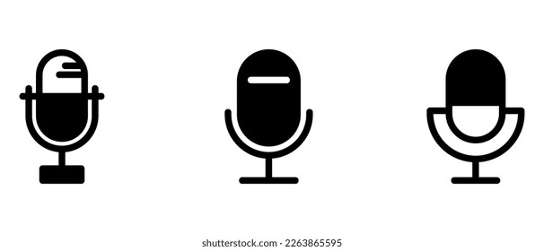 microphone icon or logo isolated sign symbol vector illustration - high quality black style vector icons