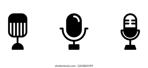 microphone icon or logo isolated sign symbol vector illustration - high quality black style vector icons