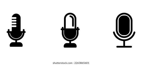 microphone icon or logo isolated sign symbol vector illustration - high quality black style vector icons