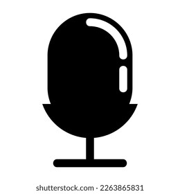 microphone icon or logo isolated sign symbol vector illustration - high quality black style vector icons
