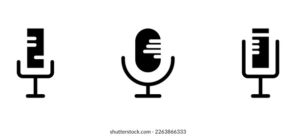 microphone icon or logo isolated sign symbol vector illustration - high quality black style vector icons