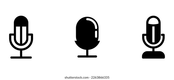 microphone icon or logo isolated sign symbol vector illustration - high quality black style vector icons