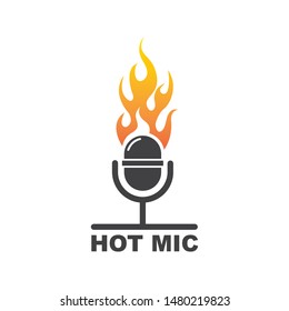 microphone icon logo of karaoke and musical vector illustration design template