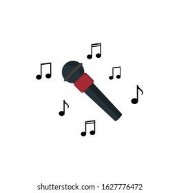 microphone icon logo of karaoke and musical vector illustration 