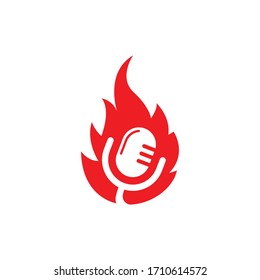 microphone icon logo of karaoke and musical vector illustration design template