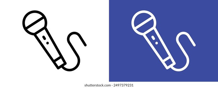 Microphone icon logo sign set vector outline