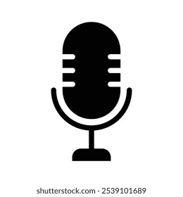 Ícone de microfone símbolo de logotipo definir contorno vetorial