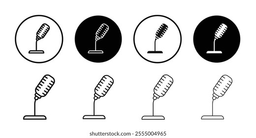 Microphone icon logo sign set vector outline