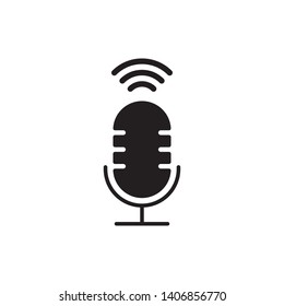 microphone icon logo vector design template