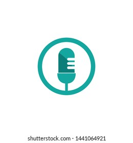 microphone icon logo vector template symbol