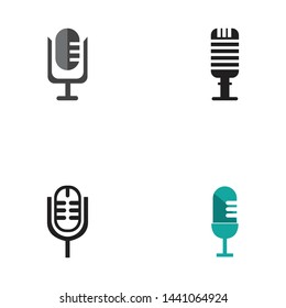 microphone icon logo vector template symbol