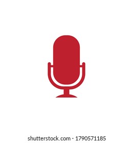 Plantilla vectorial del logotipo del icono del micrófono