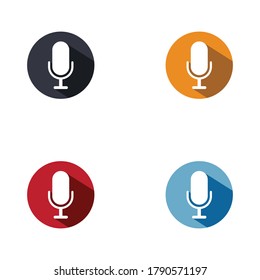 Microphone icon logo vector template