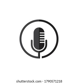 Microphone icon logo vector template