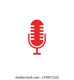 Plantilla vectorial del logotipo del icono del micrófono