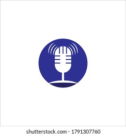 Microphone icon logo vector template