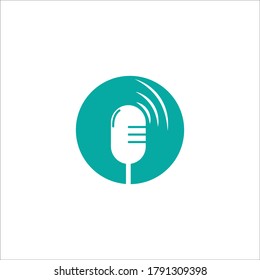 Microphone icon logo vector template