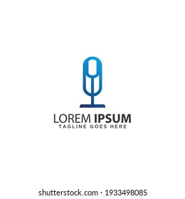 Microphone icon logo vector template. Podcast logo design. EPS10.