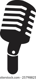 Microphone icon. Microphone logos template for web and mobile app. Media and Web icon in flat style. Microphone icon symbolizing broadcast and audio recording on a transparent background.