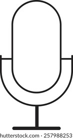 Microphone icon. Microphone logos template for web and mobile app. Media and Web icon in line style. Microphone icon symbolizing broadcast and audio recording on a transparent background.