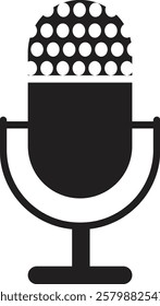 Microphone icon. Microphone logos template for web and mobile app. Media and Web icon in flat style. Microphone icon symbolizing broadcast and audio recording on a transparent background.