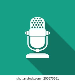 microphone icon with long shadow