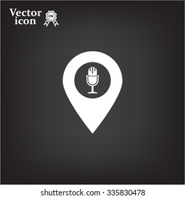 microphone icon map pin