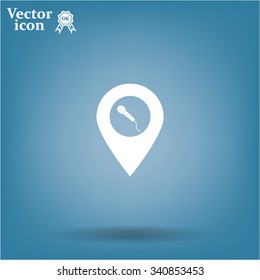 microphone icon map pin