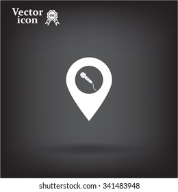microphone icon map pin