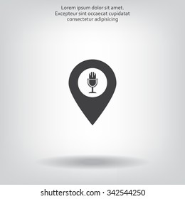 microphone icon map pin