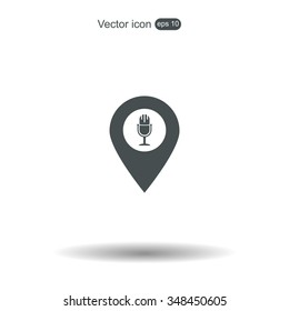 microphone icon map pin