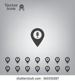 microphone icon map pin