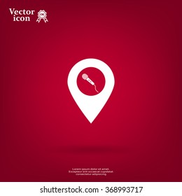 microphone icon map pin