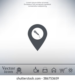 microphone icon map pin
