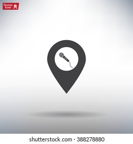microphone icon map pin