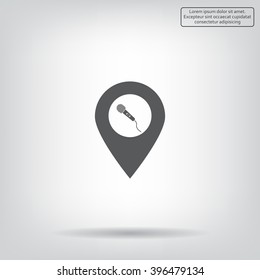 microphone icon map pin