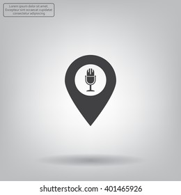 microphone icon map pin