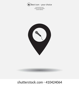 microphone icon map pin