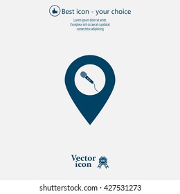 microphone icon map pin