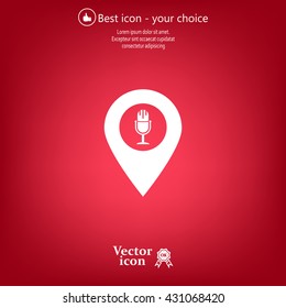 microphone icon map pin