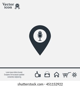 microphone icon map pin