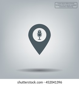 microphone icon map pin