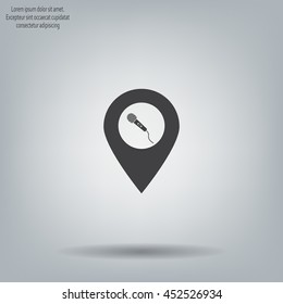 microphone icon map pin