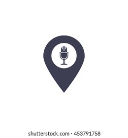 microphone icon map pin