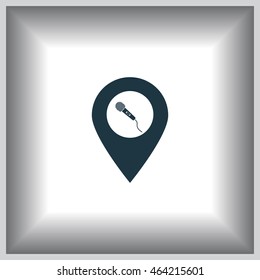 microphone icon map pin