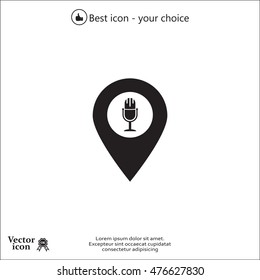 microphone icon map pin