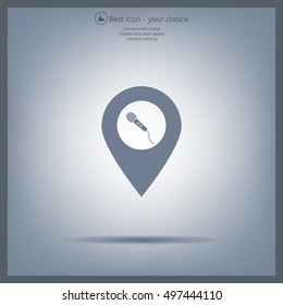 microphone icon map pin