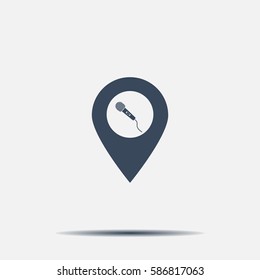 microphone icon map pin