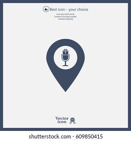 microphone icon map pin